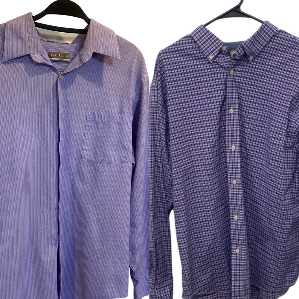 Haggar & Van Heusen purple button down shirt bundle XL